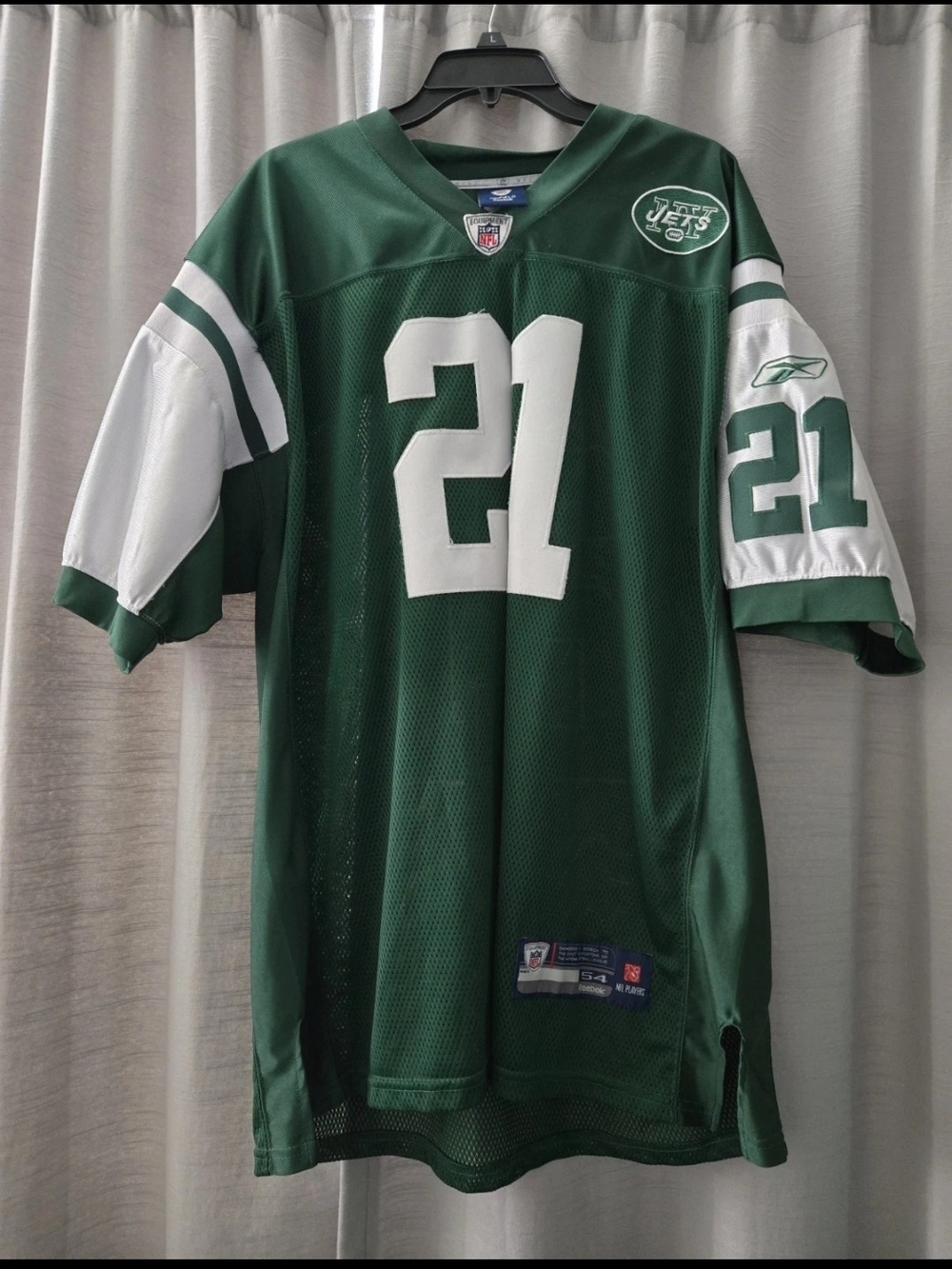 Reebok New York Jets Green and White #21 Football Jersey